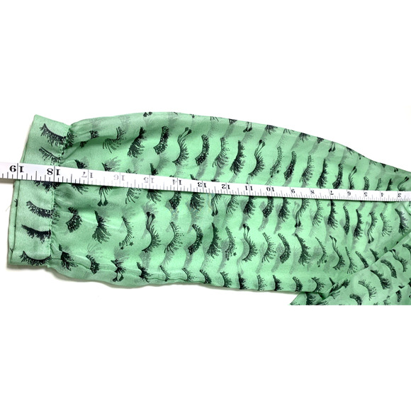 Fervour Women’s Blouse Size S Button Down Green With Black Prints. - Picture 6 of 9